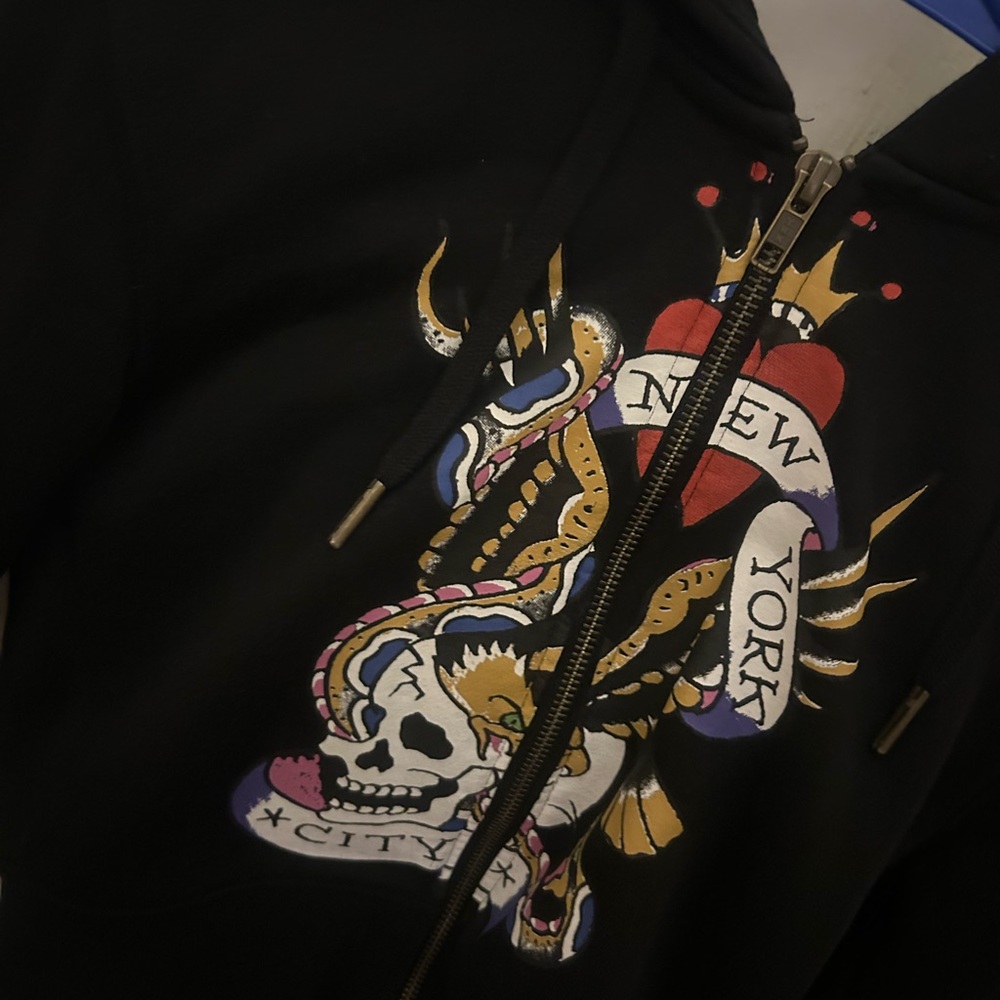 Ed Hardy Black Jacket with Colorful Graphic
